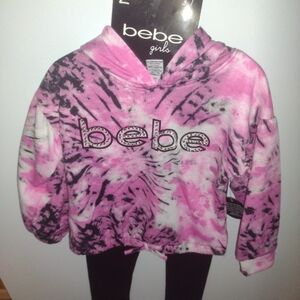 Bebe Girls Pink Tie-Dye Hoodie Set